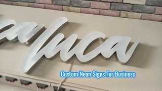 Custom Acrylic Faux Neon Sign for Luca Shop Front Personalized LED Storefront Logo Display